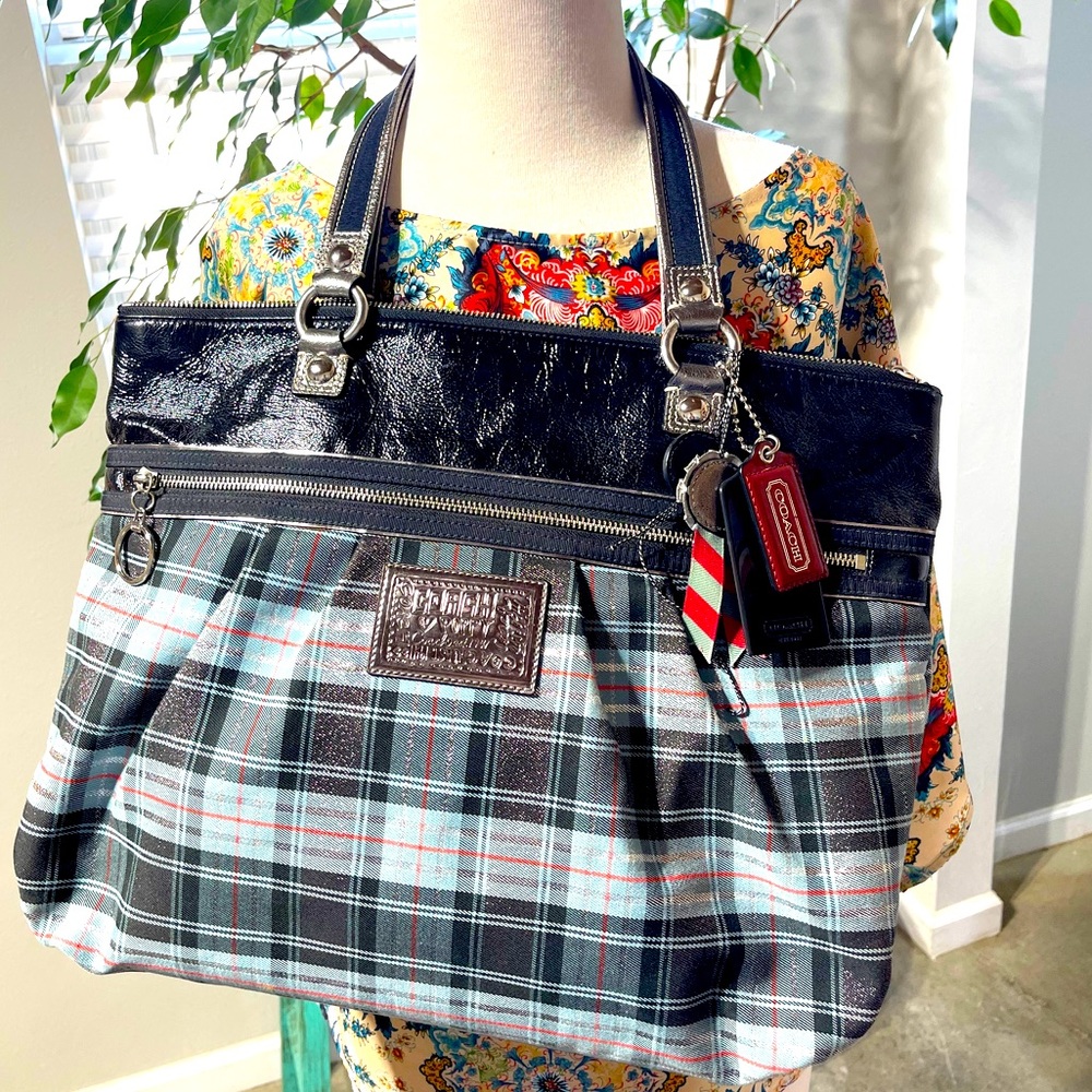 Coach Poppy Large Limited Edition Tartan Plaid